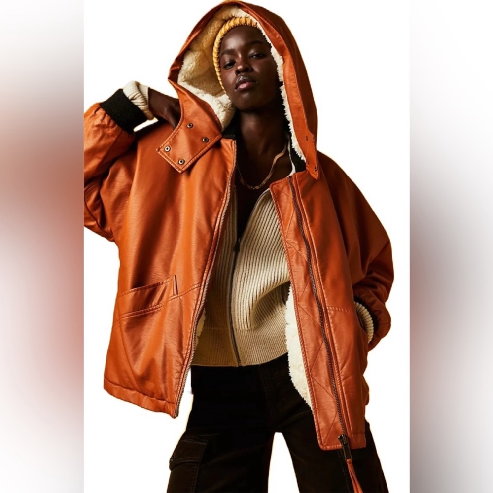 Free People; We The Free - Moxy Trapeze Vegan Leather Jacket